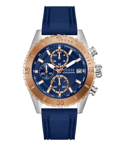 Guess Men's Blue Two-Tone Chronograph Watch, 45mm
