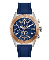 Guess Men's Blue Two-Tone Chronograph Watch, 45mm