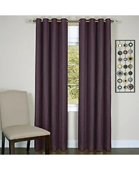 Kate Aurora Vesper Room Darkening Grommet Top Crinkled Satin Lined Single Window Curtain Panel - 63 in. Long Aubergine