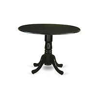 East West Furniture 5-Pc Dining Room Set - 4 dining room chairs and 1 Drops Leaf Kitchen Table - Black Finish