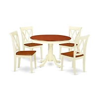 East West Furniture Dining Room Set Buttermilk & Cherry