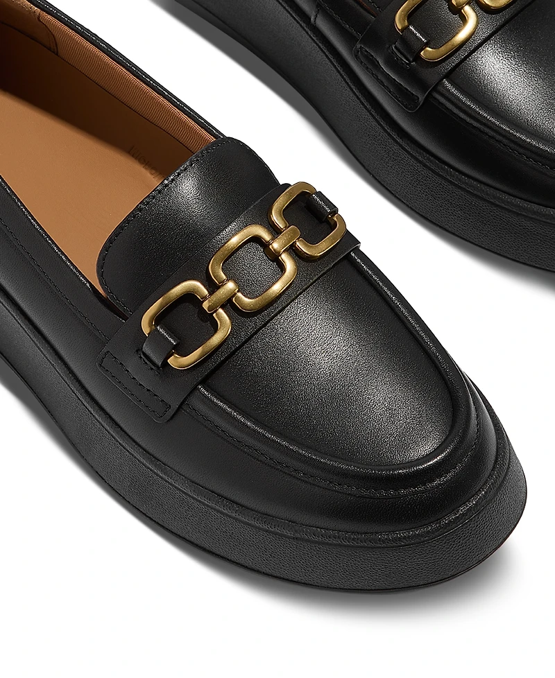 FitFlop Women's F-Mode Square-Chain Leather Loafers