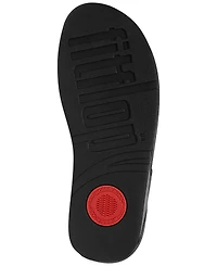FitFlop Women's Lulu Square-Chain Leather Toe-Post Wedge Sandals