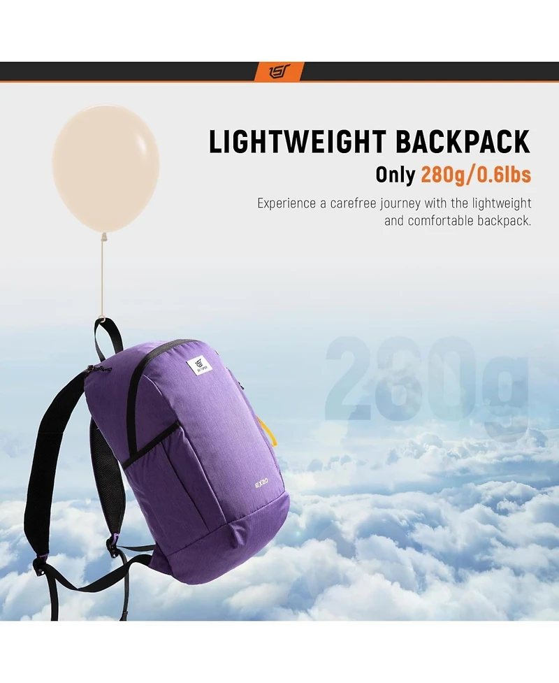 Wosofe Small Backpack 20L Hiking Backpack Lightweight Travel Daypack for Women Men(Purple)