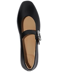 FitFlop Women's Delicato Crystal-Buckle Metallic-Leather Mary Jane Flats