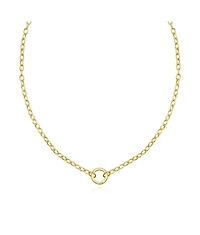 The Lovery Round Charm Holder Necklace 14K Gold