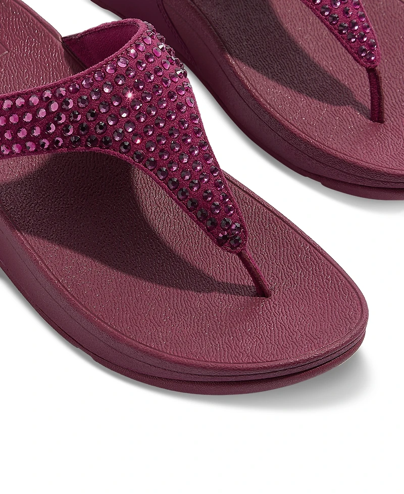 FitFlop Women's Lulu Maxi-Crystal Toe-Post Wedge Sandals