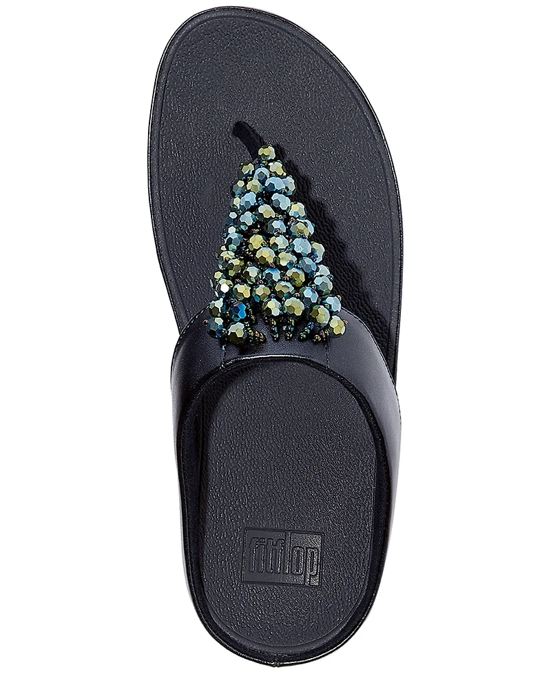 FitFlop Women's Rumba Iridescent Beaded Toe-Post Sandals