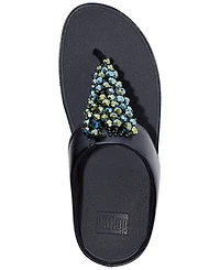 FitFlop Women's Rumba Iridescent Beaded Toe-Post Sandals