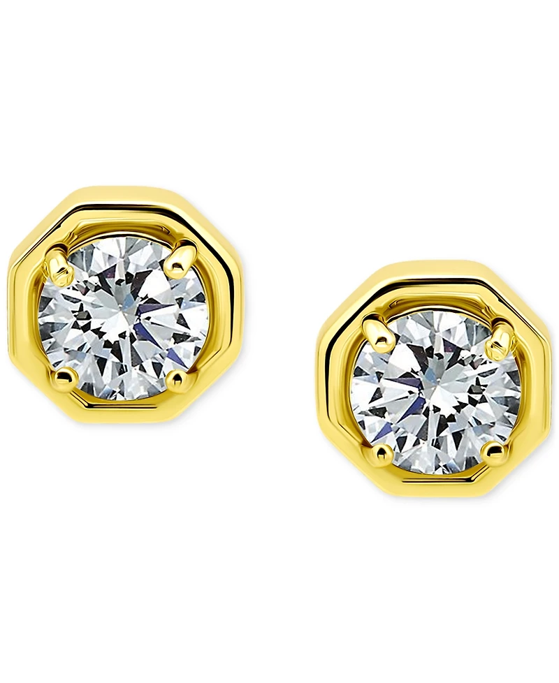 Giani Bernini Cubic Zirconia Large Solitaire Octagon Stud Earrings, Macy's Exclusive