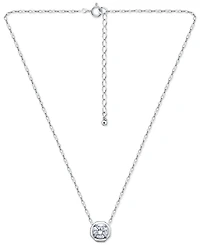 Giani Bernini Cubic Zirconia Solitaire Octagon Pendant Necklace Sterling Silver, 16" + 2" extender, Macy's Exclusive (Also Available 18k Gold Pl
