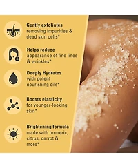 M3 Naturals Exfoliating Body Scrub | Turmeric Body Scrub and Skin Exfoliator with Collagen and Coconut Oil | 12oz