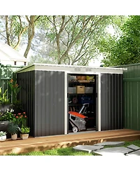 Outsunny 9' x 4' Metal Outdoor Storage Shed with Lockable Doors