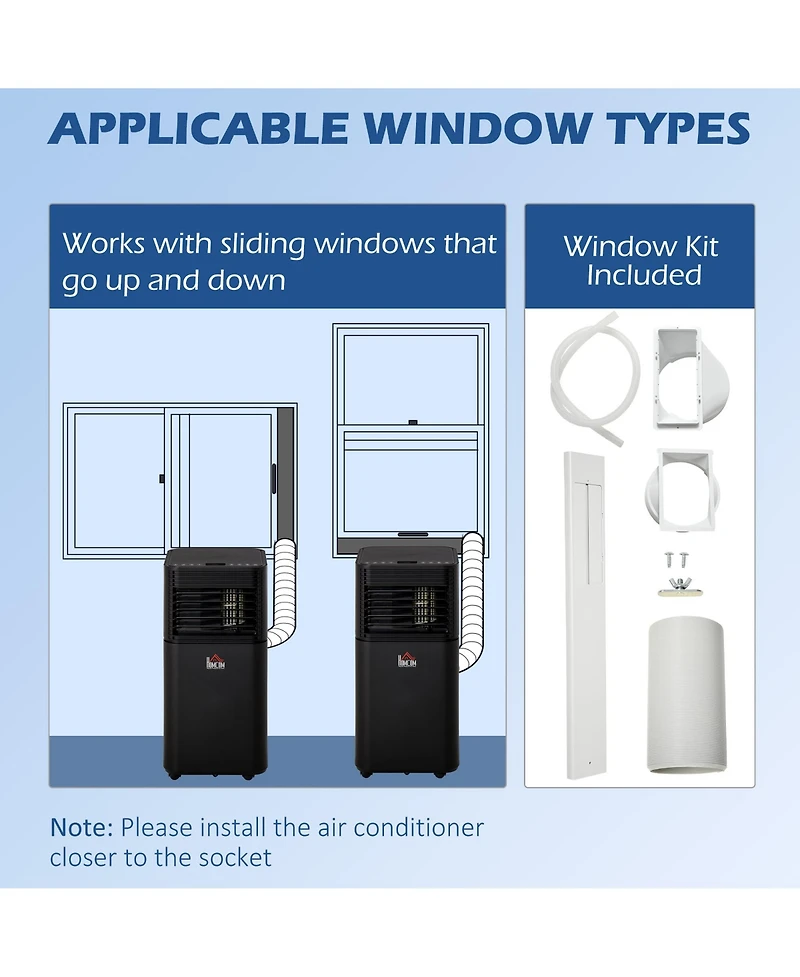 Homcom 8000 Btu Portable Air Conditioner w/ 4 Modes for Home Office,