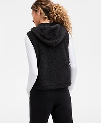 Id Ideology Women's Relaxed Hooded Sherpa Vest, Macy's Exclusive