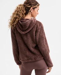 Id Ideology Women's Relaxed Hooded Sherpa Long-Sleeve Jacket, Macy's Exclusive