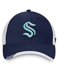 Fanatics Men's Navy Seattle Kraken Authentic Pro Locker Room Trucker Adjustable Hat