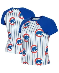 Concepts Sport Women's White Chicago Cubs Outbound Pinstripe Raglan Top