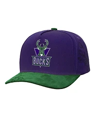 Mitchell & Ness Men's Purple/Green Milwaukee Bucks May Flowers Adjustable Hat