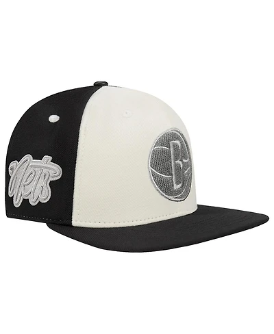 Pro Standard Men's Cream Brooklyn Nets French Terry Snapback Hat