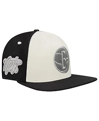 Pro Standard Men's Cream Brooklyn Nets French Terry Snapback Hat