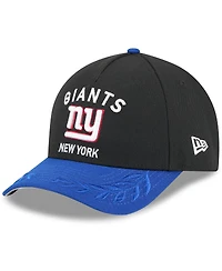 New Era Big Boys and Girls Black/Royal New York Giants 2025 Nfl Draft 9FORTY A-Frame M-Crown Adjustable Hat