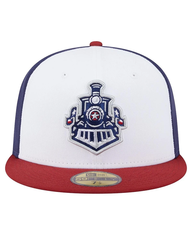 New Era Men's White/Red Round Rock Express Authentic Collection 59FIFTY Fitted Hat
