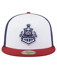 New Era Men's White/Red Round Rock Express Authentic Collection 59FIFTY Fitted Hat
