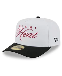 New Era Men's White/Black Miami Heat 2025 Nba Draft A-Frame 59FIFTY Fitted Hat