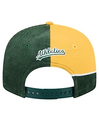 New Era Men's Green/Gold Athletics Retro Split Corduroy Snapback Hat