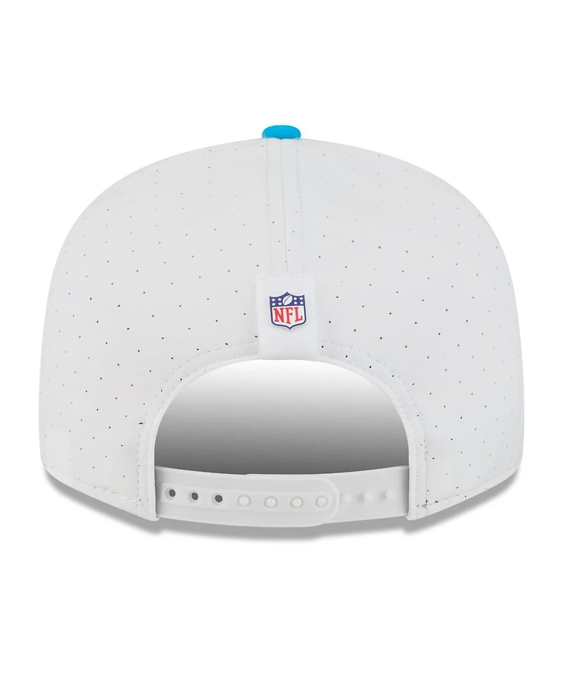 New Era Men's White/Blue Carolina Panthers 2025 Nfl Training Camp Split Panel 9FIFTY Snapback Hat