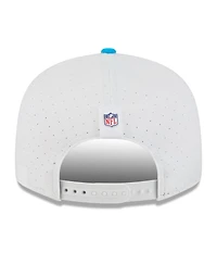 New Era Men's White/Blue Carolina Panthers 2025 Nfl Training Camp Split Panel 9FIFTY Snapback Hat