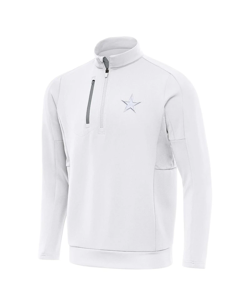 Antigua Men's White Dallas Cowboys Generation Quarter-Zip Jacket