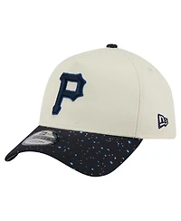 New Era Men's Cream Pittsburgh Pirates Speckle A-Frame 9FORTY Adjustable Hat
