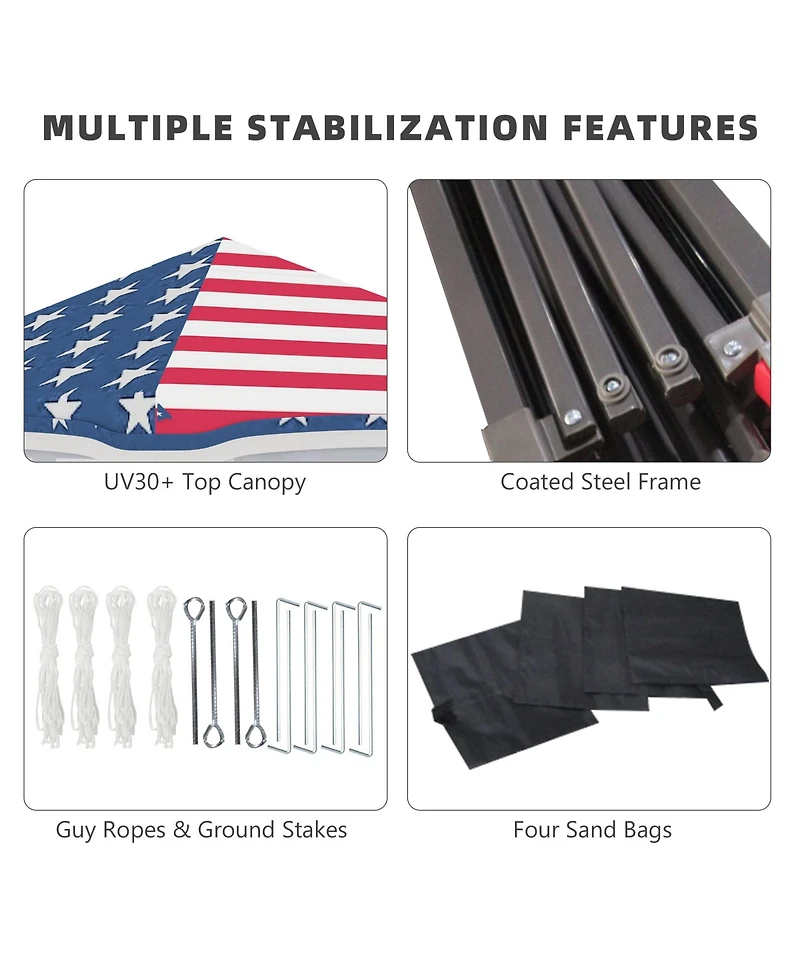 Outsunny 10' x 10' Pop Up Canopy Foldable Party Tent with