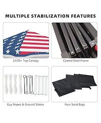 Outsunny 10' x 10' Pop Up Canopy Foldable Party Tent with