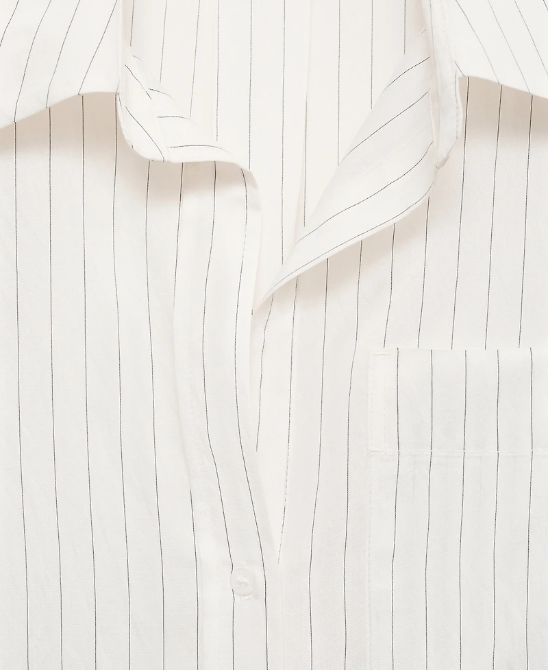 Mango Women's Semi-Transparent Striped Shirt
