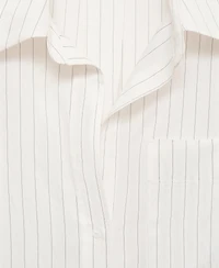 Mango Women's Semi-Transparent Striped Shirt