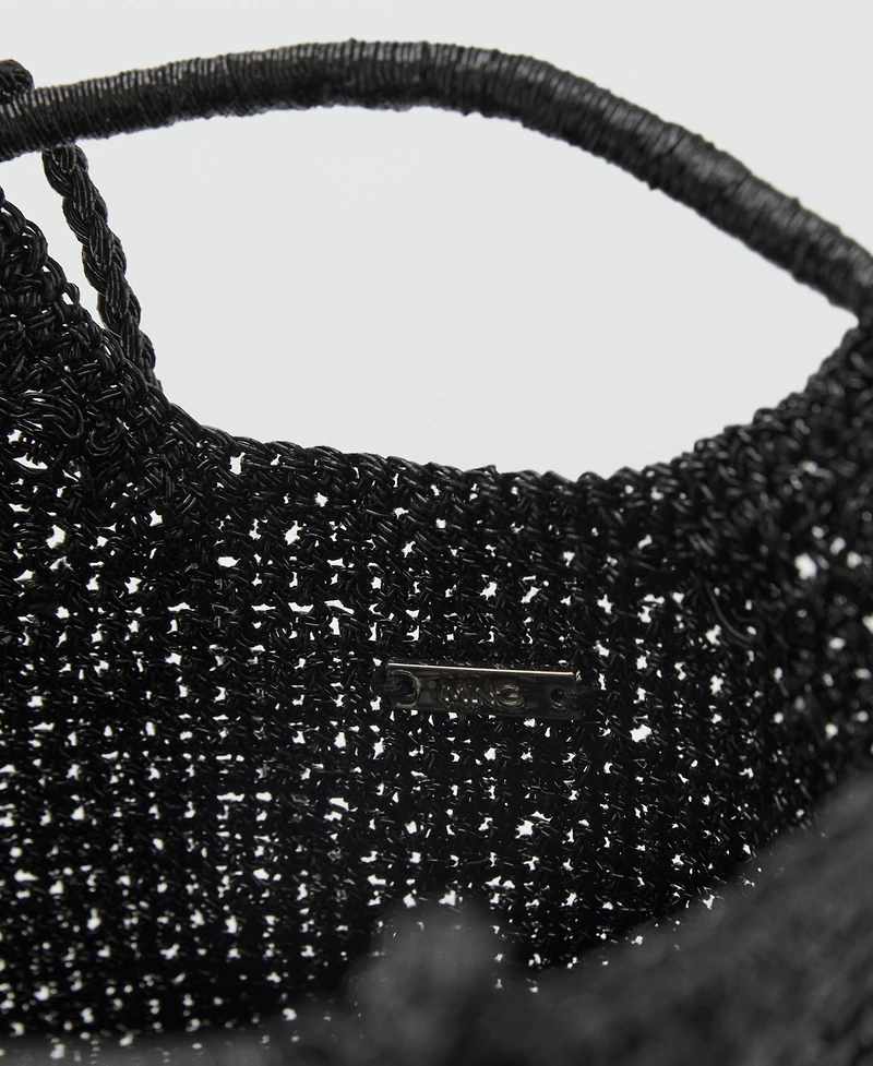 Mango Women's Mini Woven Crossbody Bag