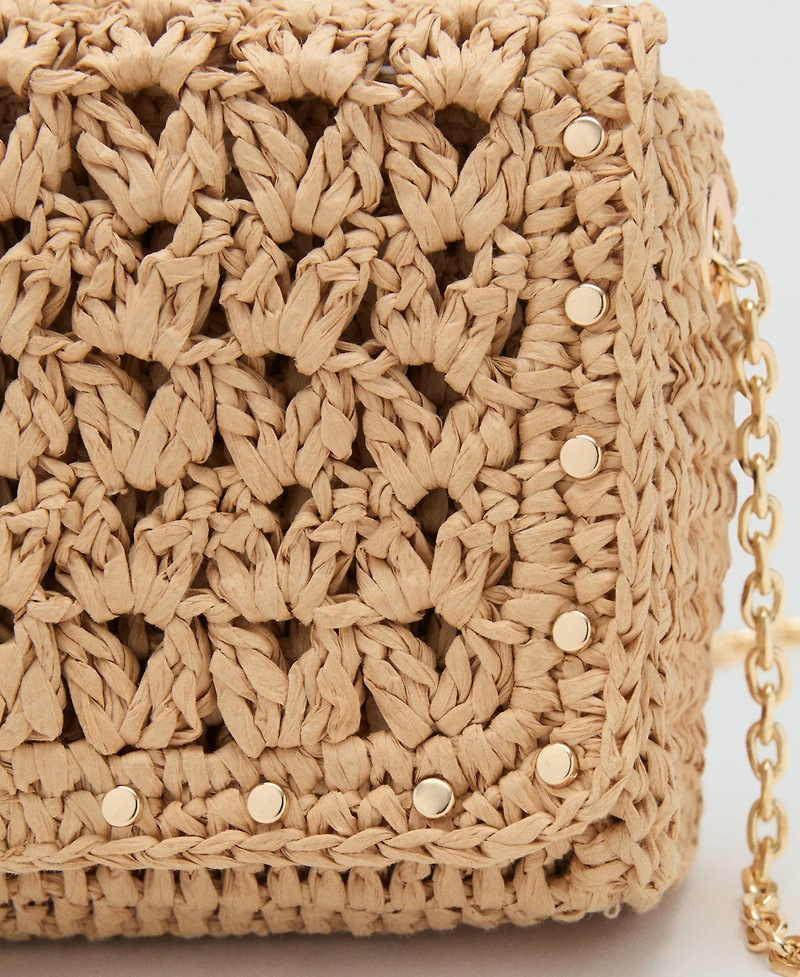 Mango Women's Mini Natural Fiber Crossbody Bag