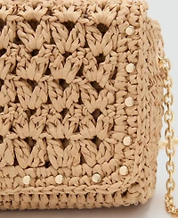 Mango Women's Mini Natural Fiber Crossbody Bag