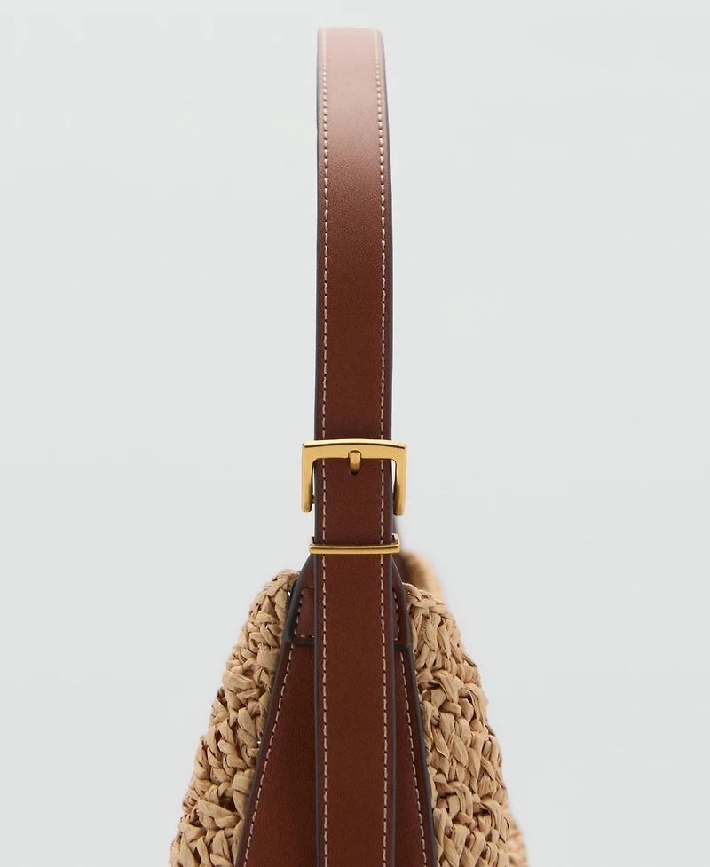 Mango Women's Natural Fiber Shoulder Bag