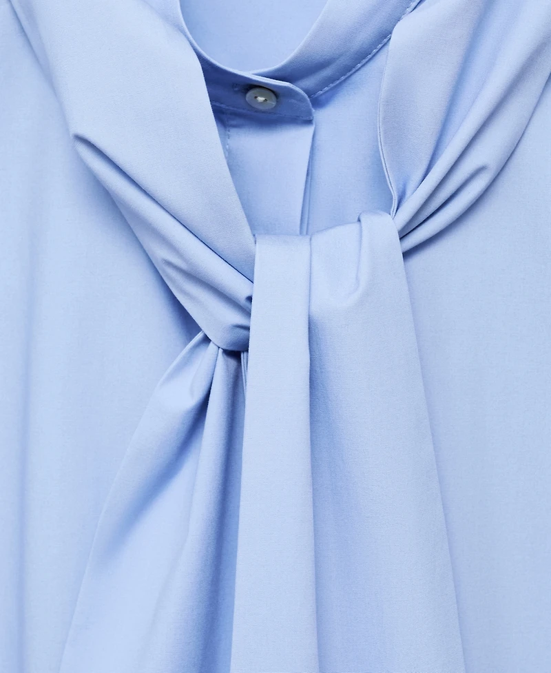 Mango Women's Tie-Neck Blouse