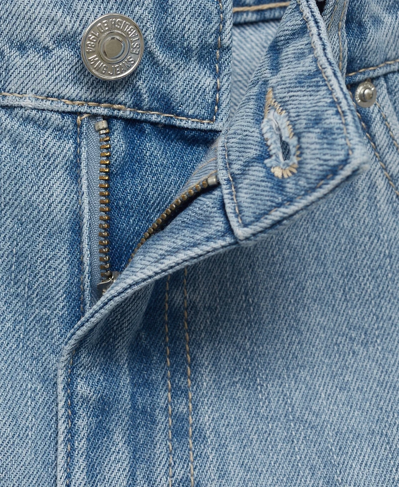 Mango Women's High-Waisted Straight-Fit Denim Shorts