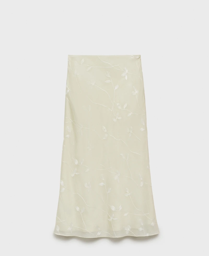 Mango Women's Flowers Midi Skirt