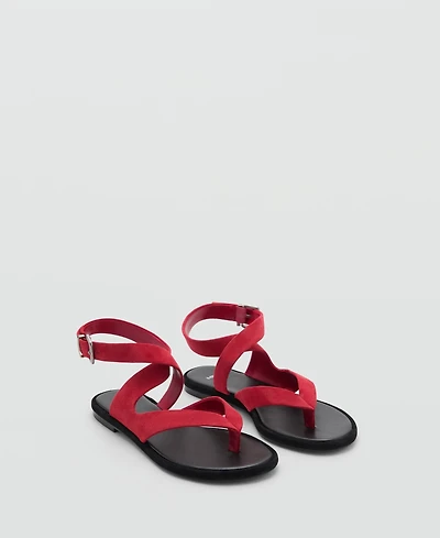 Mango Women's Suede Straps Sandals
