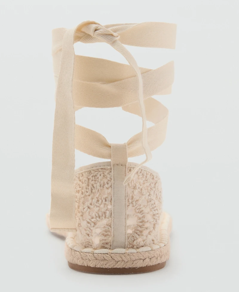 Mango Women's Crochet Ballet Flats