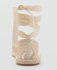 Mango Women's Crochet Ballet Flats