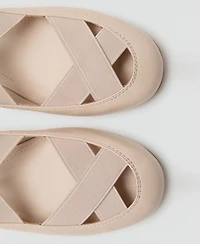 Mango Women's Criss-Cross Strap Ballet Flats