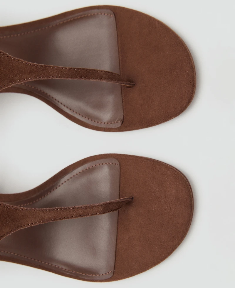 Mango Women's Suede Leather Heeled Sandals